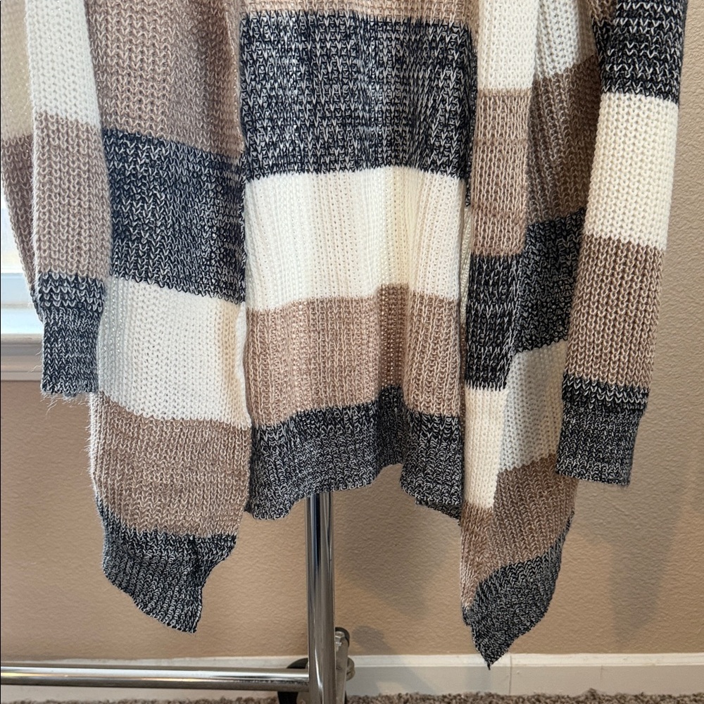 SHEIN Multicolor Striped Open-Front Cardigan - Picture 4 of 4